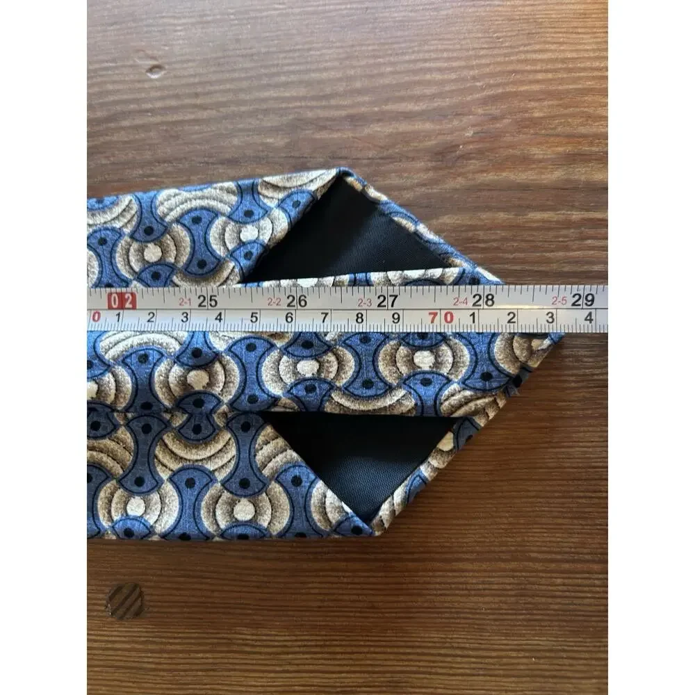 Valentino‎ Pietro Men’s Tie Blue Geometric 4.25” Italian Silk Designer Necktie